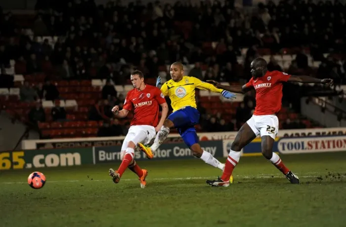 Framed Print : Leon Clarke Scores Coventry City's Second Goal in FA Cup Third Round at Barnsley's Oakwell Stadium (04-01-2014) Framed Print : Leon Clarke Scores Coventry City's Second Goal in FA Cup Third Round at Barnsley's Oakwell Stadium (04-01-2014)