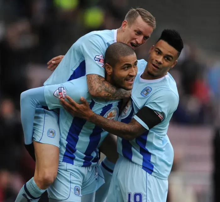 Framed Print : Leon Clarke Scores the Opener: Coventry City vs. Sheffield United (Sky Bet League One) Framed Print : Leon Clarke Scores the Opener: Coventry City vs. Sheffield United (Sky Bet League One)