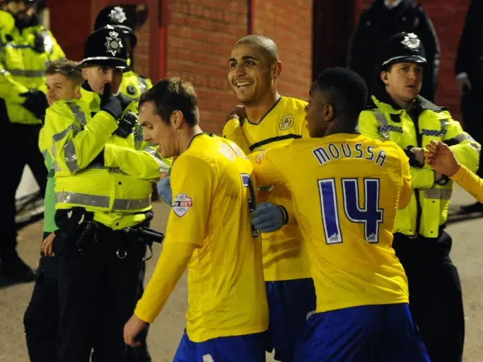 Framed Print : Leon Clarke Scores the Second Goal: Coventry City's FA Cup Upset at Barnsley's Oakwell Stadium (January 4, 2014) Framed Print : Leon Clarke Scores the Second Goal: Coventry City's FA Cup Upset at Barnsley's Oakwell Stadium (January 4, 2014)