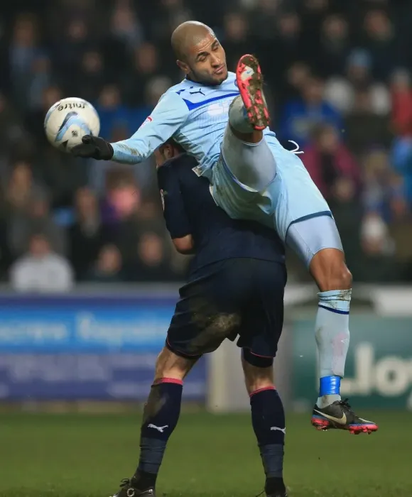 Framed Print : Leon Clarke vs Joel Byrom: Coventry City vs Preston North End in the Johnstones Paint Trophy Northern Semi-Final at Ricoh Arena (10-11-2013) Framed Print : Leon Clarke vs Joel Byrom: Coventry City vs Preston North End in the Johnstones Paint Trophy Northern Semi-Final at Ricoh Arena (10-11-2013)