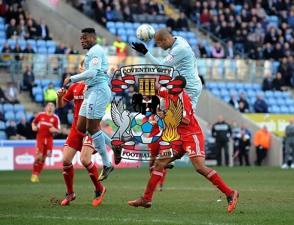 Leon Clarke Wins the Ball: Coventry City vs Swindon Town, Npower League One, Ricoh Arena