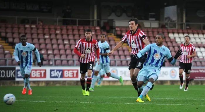 Framed Print : Leon Clarke's Double: Coventry City's Triumph Over Sheffield United (Sky Bet League One, October 13, 2013) Framed Print : Leon Clarke's Double: Coventry City's Triumph Over Sheffield United (Sky Bet League One, October 13, 2013)