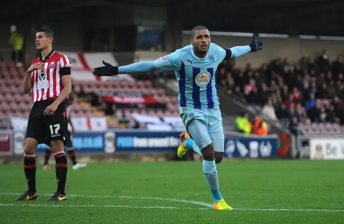 Framed Print : Leon Clarke's Double Strike: Coventry City vs Sheffield United (Sky Bet League One) Framed Print : Leon Clarke's Double Strike: Coventry City vs Sheffield United (Sky Bet League One)