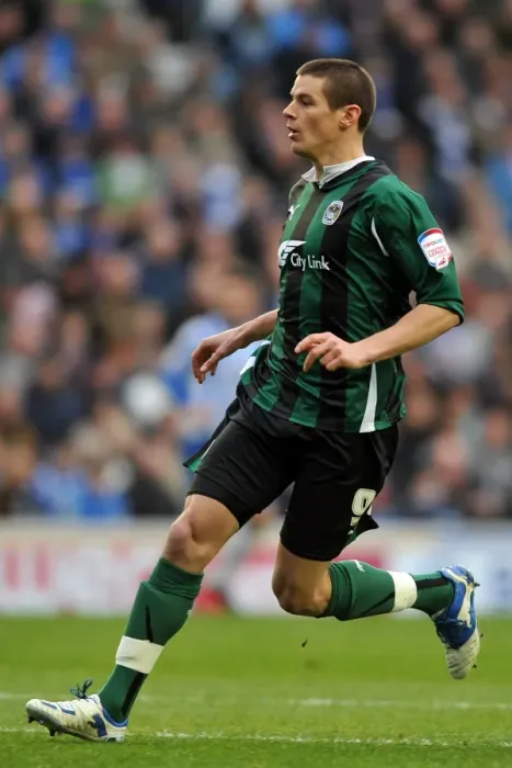 Framed Print : Lucas Jutkiewicz Scores the Winning Goal for Coventry City Against Brighton and Hove Albion in Npower Championship (2011)