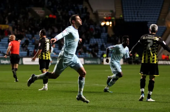 Framed Print : Lukas Jutkiewicz's Dramatic Equalizer: Coventry City vs. Cardiff City (Npower Championship, 22-11-2011) Framed Print : Lukas Jutkiewicz's Dramatic Equalizer: Coventry City vs. Cardiff City (Npower Championship, 22-11-2011)