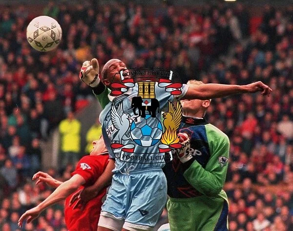 Man Utd v Coventry. Manchester United goalkeeper Peter Schmeichel just