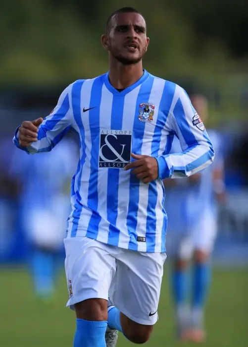 Framed Print : Marcus Tudgay in Action: Coventry City vs Oxford United (Pre-Season Friendly at Liberty Way Stadium)