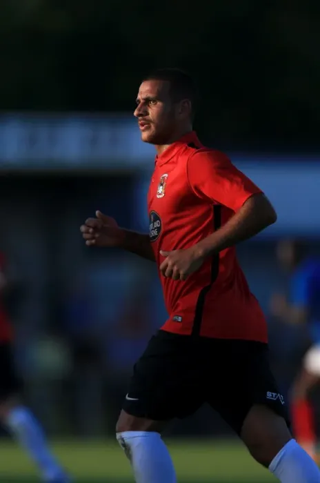 Framed Print : Marcus Tudgay in Action: Coventry City's Pre-Season Friendly against Portsmouth at Havant and Waterlooville Framed Print : Marcus Tudgay in Action: Coventry City's Pre-Season Friendly against Portsmouth at Havant and Waterlooville