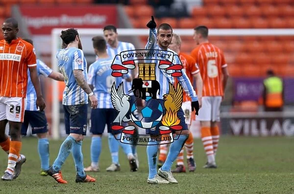 Marcus Tudgay's Triumphant Salute: Coventry City's Victory Celebration at Bloomfield Road