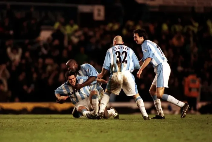 Framed Print : Mark Edworthy's Dramatic Equalizer: Coventry City vs. Manchester City (FA Carling Premiership, 01-01-2001) Framed Print : Mark Edworthy's Dramatic Equalizer: Coventry City vs. Manchester City (FA Carling Premiership, 01-01-2001)