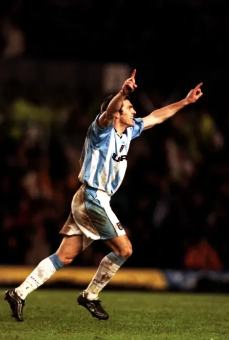 Framed Print : Mark Edworthy's Equalizer: Coventry City vs Manchester City (01-01-2001) Framed Print : Mark Edworthy's Equalizer: Coventry City vs Manchester City (01-01-2001)