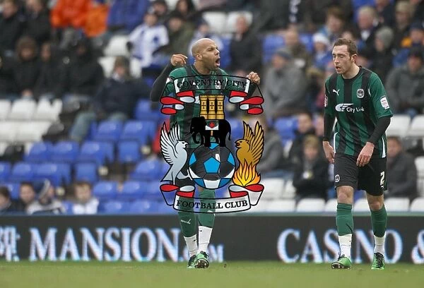 Marlon King and Richard Keogh Celebrate Coventry City's First Goal Against Birmingham City in FA Cup Fourth Round