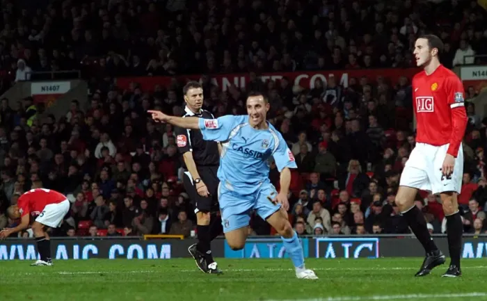 Framed Print : Michael Mifsud's Double Stunner: Coventry City's Historic Upset over Manchester United in the Carling Cup (September 2007) Framed Print : Michael Mifsud's Double Stunner: Coventry City's Historic Upset over Manchester United in the Carling Cup (September 2007)