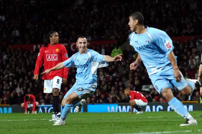 Framed Print : Michael Mifsud's Double Stunner: Coventry City's Historic Upset over Manchester United in the Carling Cup (September 2007) Framed Print : Michael Mifsud's Double Stunner: Coventry City's Historic Upset over Manchester United in the Carling Cup (September 2007)