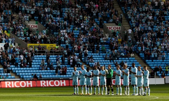 Framed Print : Minutes Applause for Fabrice Muamba: Coventry City Players Show Solidarity (2012, vs. Portsmouth) Framed Print : Minutes Applause for Fabrice Muamba: Coventry City Players Show Solidarity (2012, vs. Portsmouth)