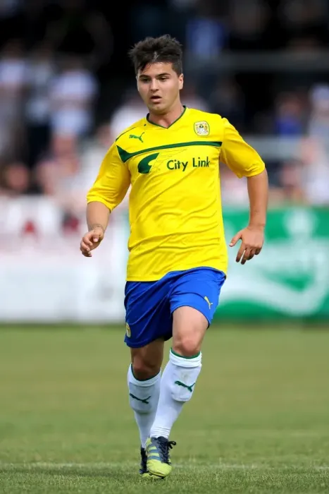 Framed Print : Ndriqim Halili in Action: Coventry City FC vs Nuneaton Town - Pre-Season Friendly at Liberty Way Stadium