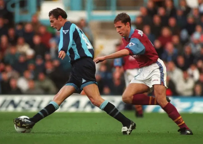 Framed Print : Noel Whelan vs Gareth Southgate: The Epic Battle for the Ball (Coventry City vs Aston Villa, 90s) Framed Print : Noel Whelan vs Gareth Southgate: The Epic Battle for the Ball (Coventry City vs Aston Villa, 90s)