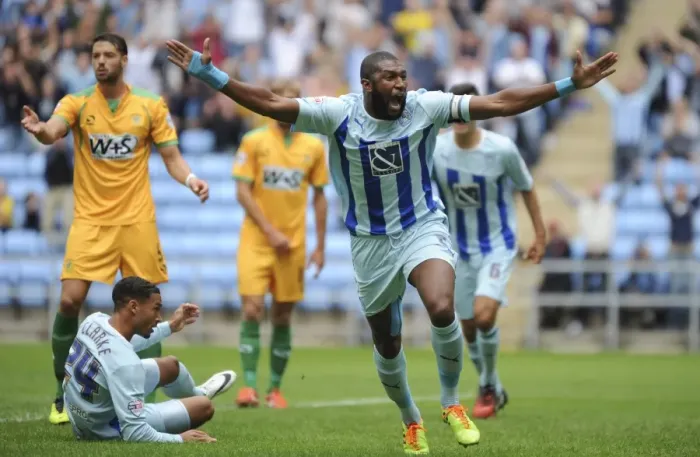 Framed Print : Reda Johnson's Thrilling Goal: Coventry City's Triumph over Yeovil Town in Sky Bet League One Framed Print : Reda Johnson's Thrilling Goal: Coventry City's Triumph over Yeovil Town in Sky Bet League One