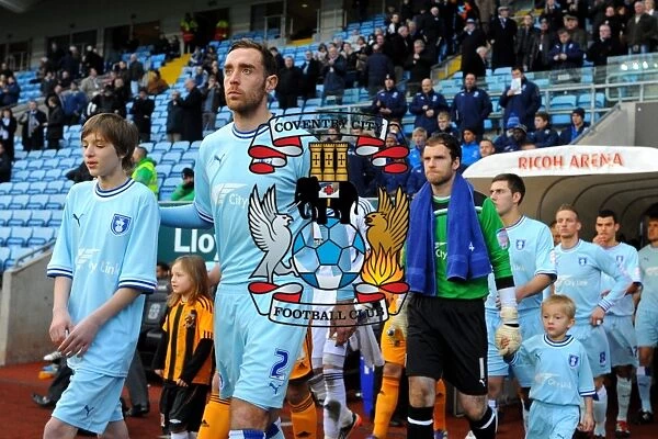 Richard Keogh and Coventry City Players Kick-Off against Hull City in Championship Match at Ricoh Arena (2011)