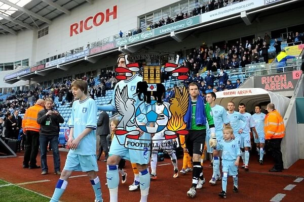 Richard Keogh and Coventry City Team Kick-Off against Hull City in Championship Match at Ricoh Arena (10-12-2011)