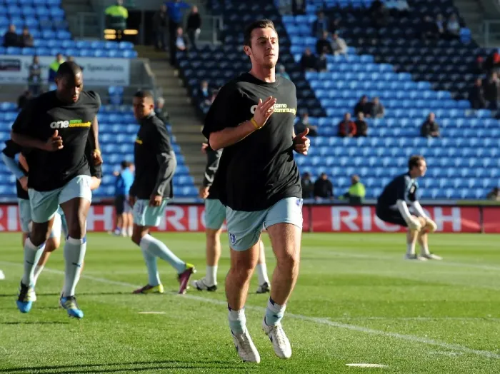 Framed Print : Roy O'Donovan's Focused Pre-Game Warm-Up at Ricoh Arena (Coventry City FC vs Burnley, Npower Championship, 22-10-2011)