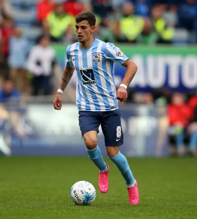 Framed Print : Ruben Lameiras in Action: Coventry City vs Shrewsbury Town, Sky Bet League One, Ricoh Arena