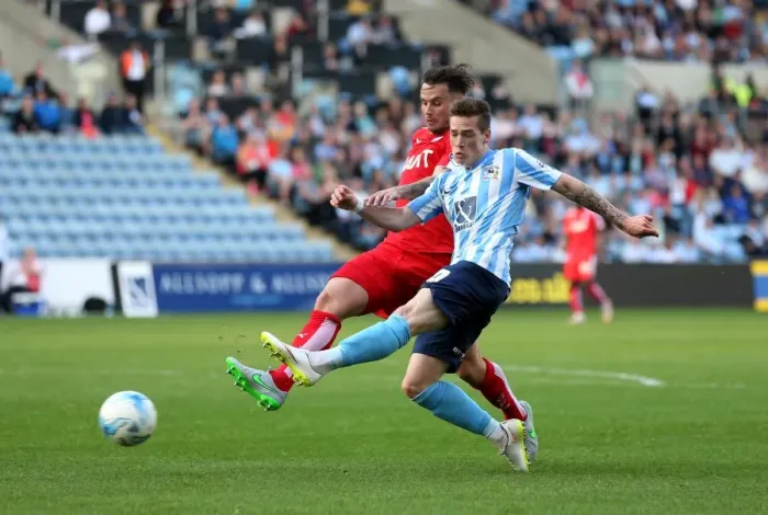 Framed Print : Ryan Kent's Strike: Coventry City vs Chesterfield in Sky Bet League One at Ricoh Arena Framed Print : Ryan Kent's Strike: Coventry City vs Chesterfield in Sky Bet League One at Ricoh Arena