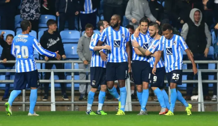 Framed Print : Sam Ricketts Scores His Second Goal: Coventry City vs. Southend United (Sky Bet League One)