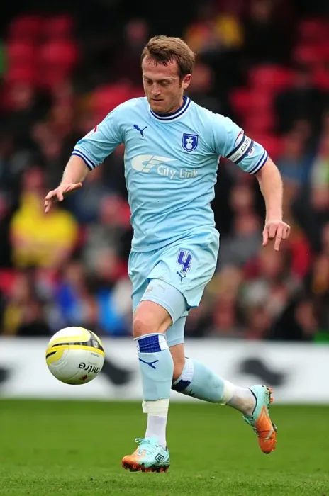 Framed Print : Sammy Clingan in Action: Coventry City vs. Watford, Npower Championship (2012) Framed Print : Sammy Clingan in Action: Coventry City vs. Watford, Npower Championship (2012)