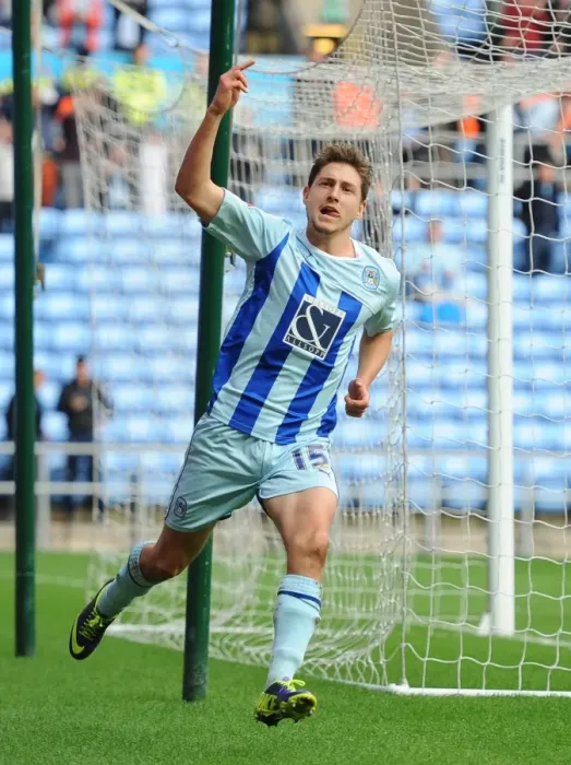Framed Print : Shaun Miller Scores Opening Goal: Coventry City vs. Bristol City in Sky Bet League One