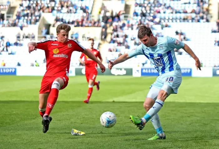 Framed Print : Showdown at Ricoh Arena: A Battle Between Chris Stokes and James Jones (Sky Bet League One)
