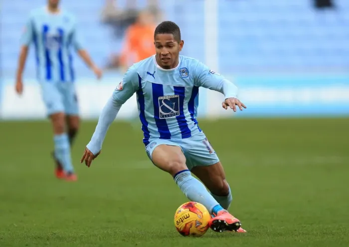 Framed Print : Simeon Jackson Scores: Coventry City's Victory Against Chesterfield in Sky Bet League One at Ricoh Arena Framed Print : Simeon Jackson Scores: Coventry City's Victory Against Chesterfield in Sky Bet League One at Ricoh Arena
