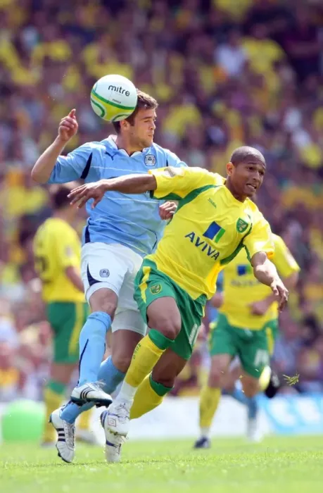 Framed Print : Simeon Jackson vs. Martin Cranie: Intense Rivalry in the Npower Championship Clash between Norwich City and Coventry City (07-05-2011) Framed Print : Simeon Jackson vs. Martin Cranie: Intense Rivalry in the Npower Championship Clash between Norwich City and Coventry City (07-05-2011)