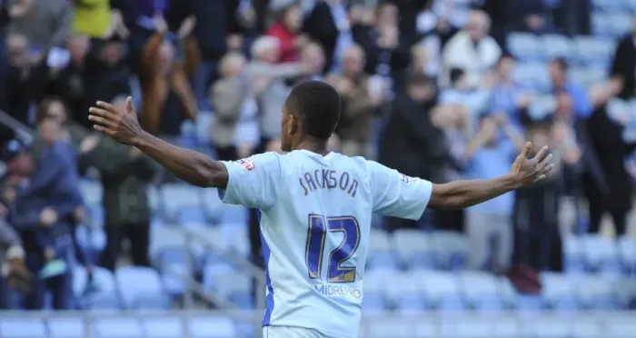 Framed Print : Simeon Jackson's Thrilling Goal Celebration: Coventry City vs. Crawley (Sky Bet League One) Framed Print : Simeon Jackson's Thrilling Goal Celebration: Coventry City vs. Crawley (Sky Bet League One)