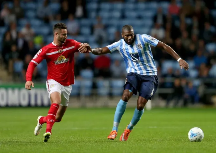 Framed Print : Sky Bet League One Rivalry: Battle for the Ball - Coventry City vs Crewe Alexandra (Marcus Haber vs Reda Johnson) Framed Print : Sky Bet League One Rivalry: Battle for the Ball - Coventry City vs Crewe Alexandra (Marcus Haber vs Reda Johnson)