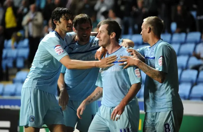 Framed Print : Stephen Elliott Scores First Goal for Coventry City in Npower League One at Ricoh Arena vs Sheffield United Framed Print : Stephen Elliott Scores First Goal for Coventry City in Npower League One at Ricoh Arena vs Sheffield United