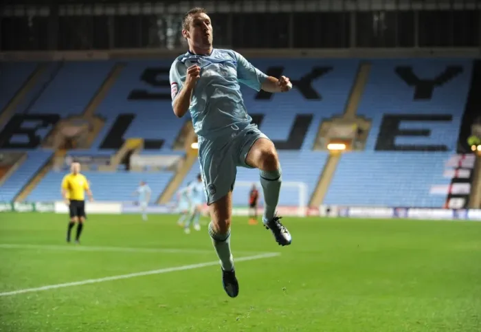 Framed Print : Stephen Elliott's Thrilling First Goal for Coventry City Against Sheffield United at Ricoh Arena (Npower Football League One, 2012) Framed Print : Stephen Elliott's Thrilling First Goal for Coventry City Against Sheffield United at Ricoh Arena (Npower Football League One, 2012)
