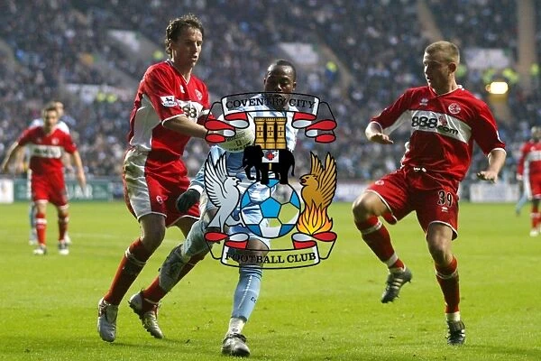 Stern John Caught in the Middle: Coventry City vs Middlesbrough FA Cup Showdown (2006) - Southgate and Cattermole Close In