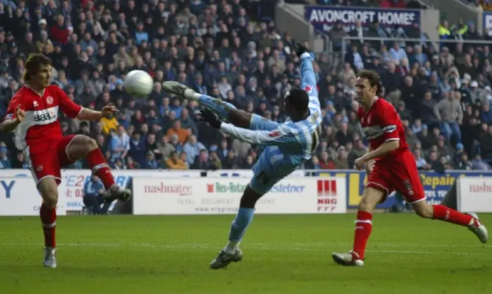 Framed Print : Stern John's FA Cup Stunner: Coventry City vs. Middlesbrough (28-01-2006) Framed Print : Stern John's FA Cup Stunner: Coventry City vs. Middlesbrough (28-01-2006)