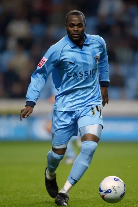 Framed Print : Stern John's Stunning Goal for Coventry City vs Colchester United at Ricoh Arena (2006) Framed Print : Stern John's Stunning Goal for Coventry City vs Colchester United at Ricoh Arena (2006)