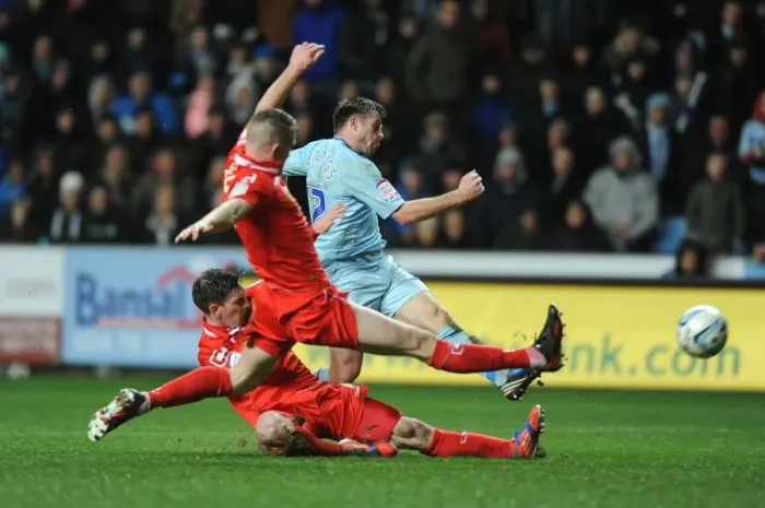 Framed Print : Steven Jennings Goal Attempt vs Adam Dugdale: Coventry City's Dramatic Moment in the Johnstones Paint Trophy Final against Crewe Alexandra (2013) Framed Print : Steven Jennings Goal Attempt vs Adam Dugdale: Coventry City's Dramatic Moment in the Johnstones Paint Trophy Final against Crewe Alexandra (2013)