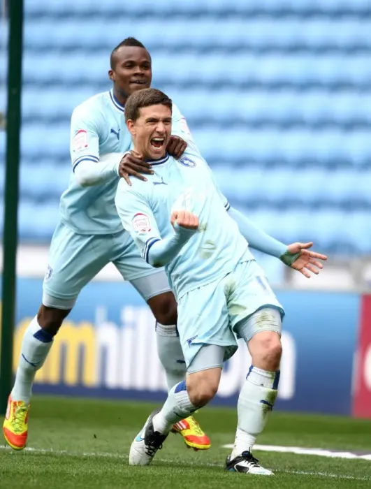 Framed Print : Thrilling Debut: Cody McDonald Scores First Goal for Coventry City vs. Peterborough United (07-04-2012) Framed Print : Thrilling Debut: Cody McDonald Scores First Goal for Coventry City vs. Peterborough United (07-04-2012)