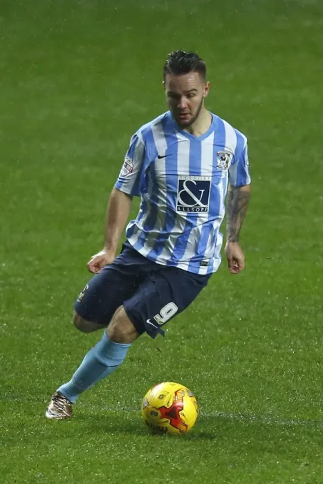 Framed Print : Thrilling Moment: Adam Armstrong Scores Stunner for Coventry City vs Doncaster Rovers in Sky Bet League One