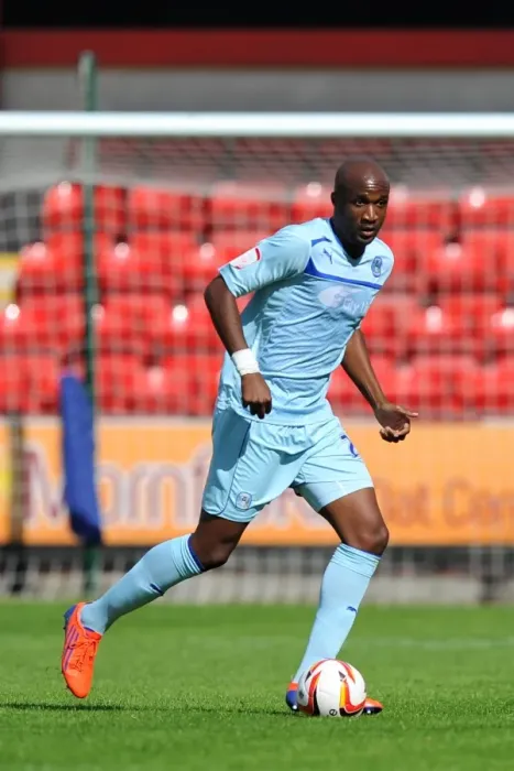 Framed Print : William Edjenguele in Action: Coventry City vs Crewe Alexandra, Npower Football League One (September 1, 2012) Framed Print : William Edjenguele in Action: Coventry City vs Crewe Alexandra, Npower Football League One (September 1, 2012)