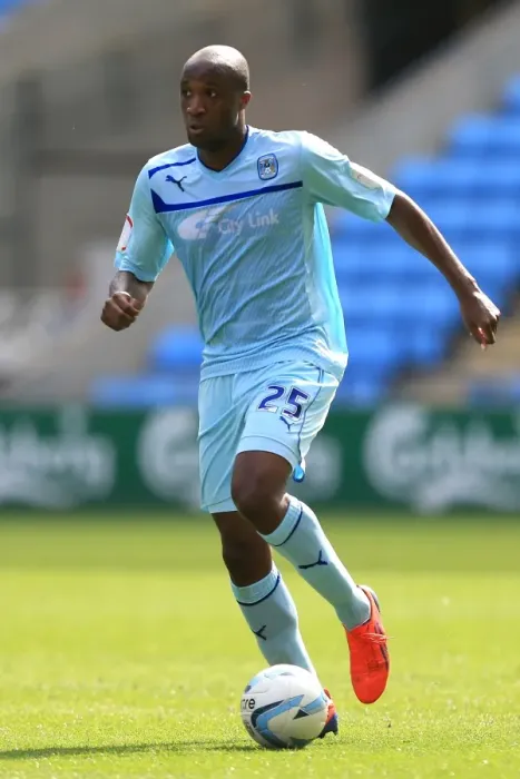 Framed Print : William Edjenguele in Action: Coventry City vs Stevenage, Npower League One, Ricoh Arena (2012) Framed Print : William Edjenguele in Action: Coventry City vs Stevenage, Npower League One, Ricoh Arena (2012)