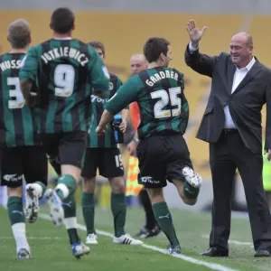 Andy Thorn and Gary Gardner: Celebrating Coventry City's First Goal in Npower Championship Match Against Brighton and Hove Albion Andy Thorn and Gary Gardner: Celebrating Coventry City's First Goal in Npower Championship Match Against Brighton and Hove Albion