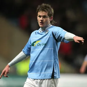 Aron Gunnarsson in Action for Coventry City against Nottingham Forest (Championship, 01-02-2011, Ricoh Arena)