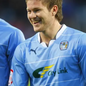 Aron Gunnarsson of Coventry City Focuses Before Npower Championship Clash at Fratton Park Against Portsmouth Aron Gunnarsson of Coventry City Focuses Before Npower Championship Clash at Fratton Park Against Portsmouth