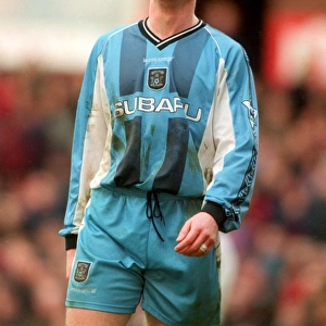 Aston Villa vs. Coventry City Clash in FA Carling Premiership: David Burrows Thrilling Action Shot at Villa Park (27th February 1999)