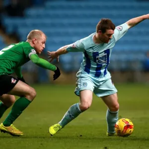 Battle for the Ball: Coventry City vs Scunthorpe United in Sky Bet League One - John Fleck vs Neil Bishop Battle for the Ball: Coventry City vs Scunthorpe United in Sky Bet League One - John Fleck vs Neil Bishop